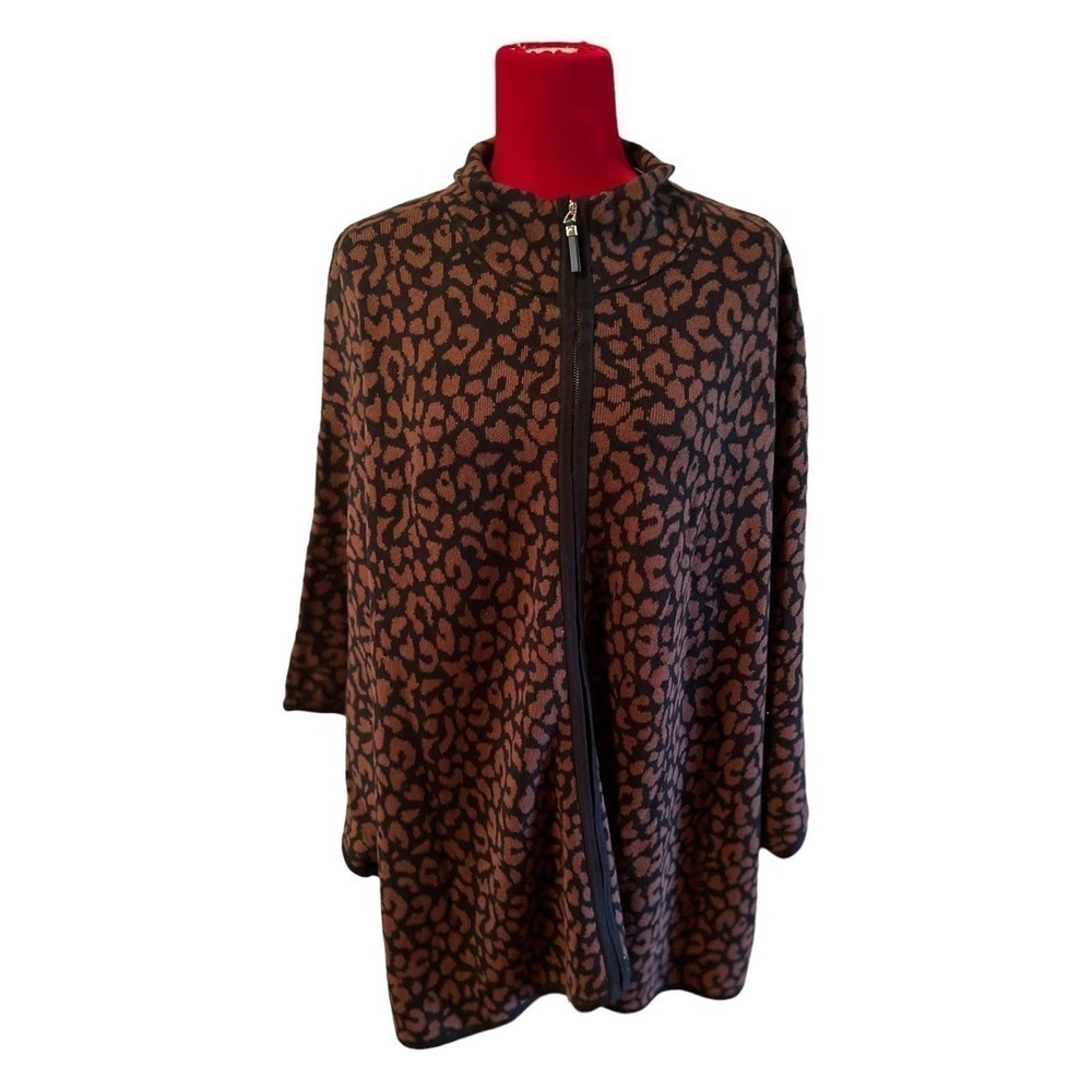 NWT Rafaela 3X leopard cape coat